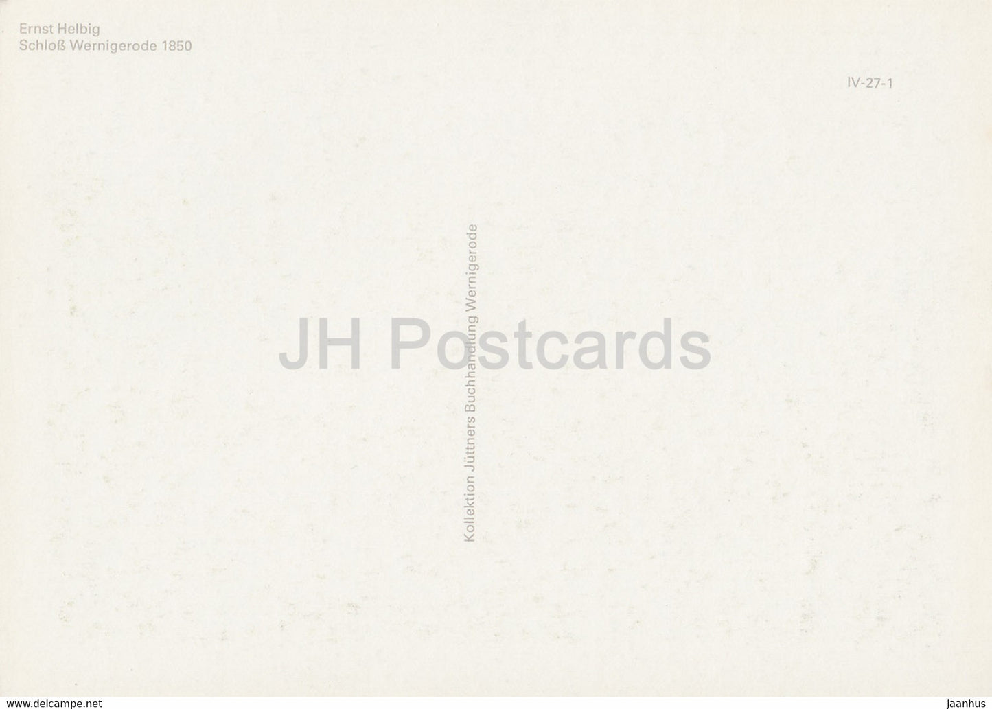 Schloss Wernigerode 1850 - castle - art by Ernst Helbig - DDR Germany - unused