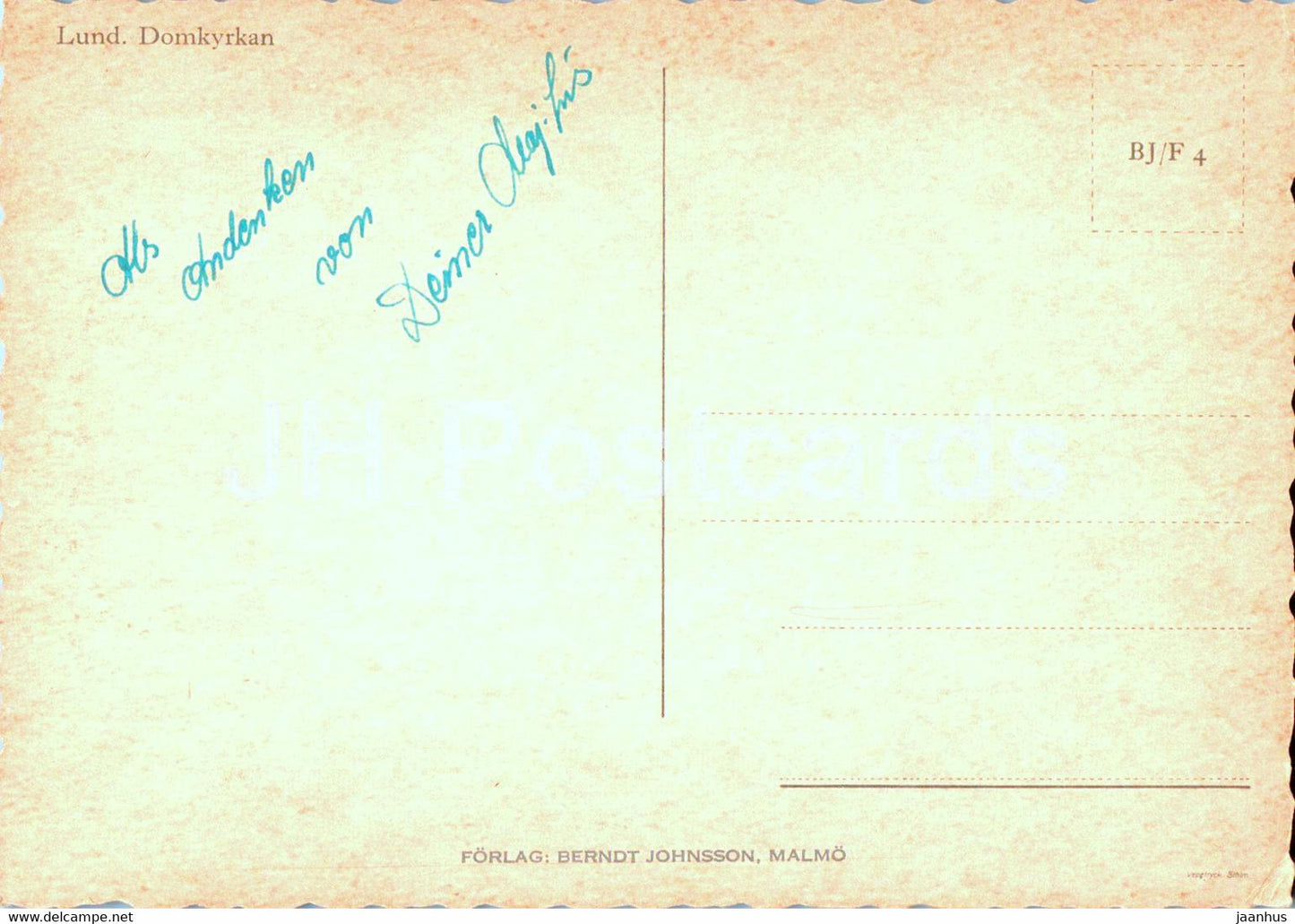 Lund Domkyrkan - cathedral - old postcard - Sweden - used