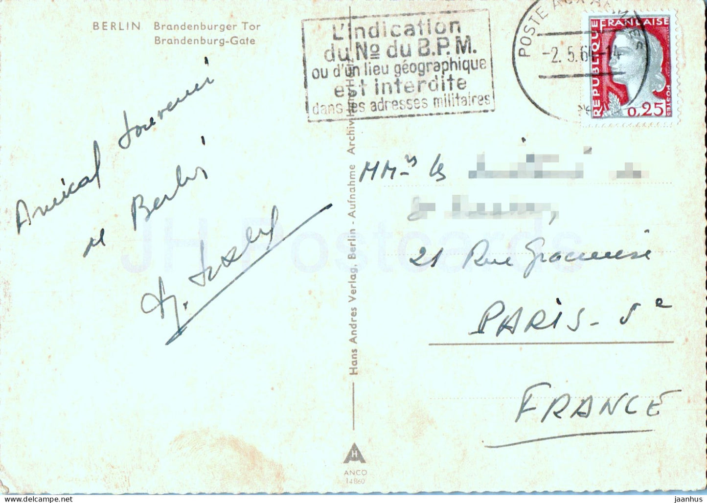 Berlin - Branderburger Tor - Branderburger Tor - Panzer - Militär - 1964 - Deutschland DDR - gebraucht