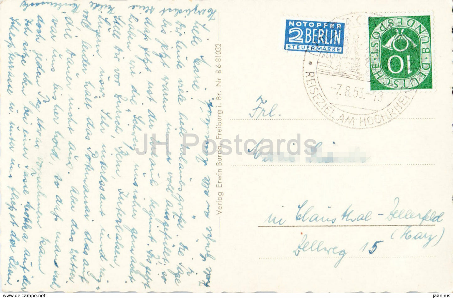 Sackingen - Gesamtansicht - old postcard - 1953 - Germany - used