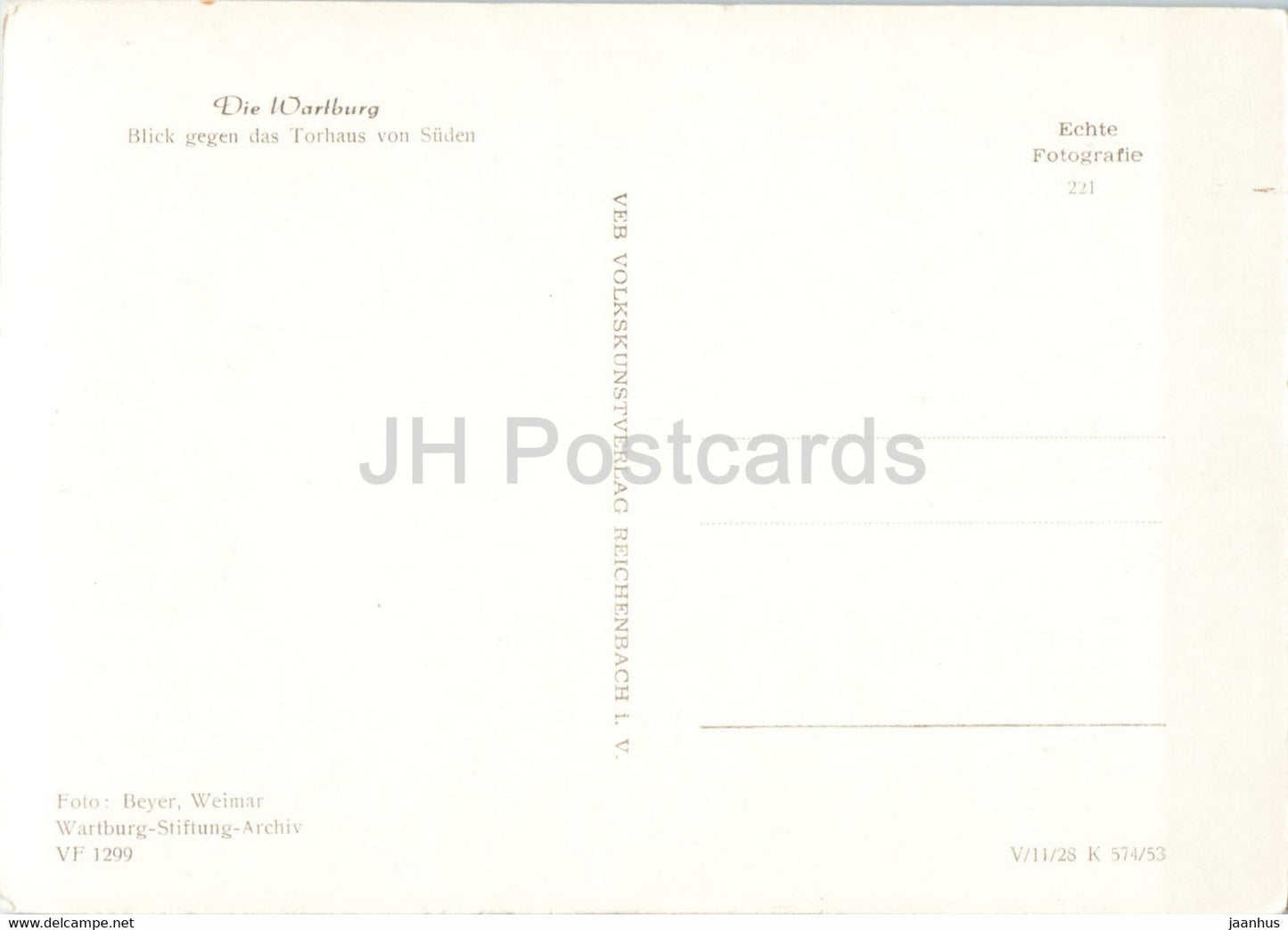 Die Wartburg - Blick gegen das Torhaus von Suden - old postcard - Germany DDR - unused