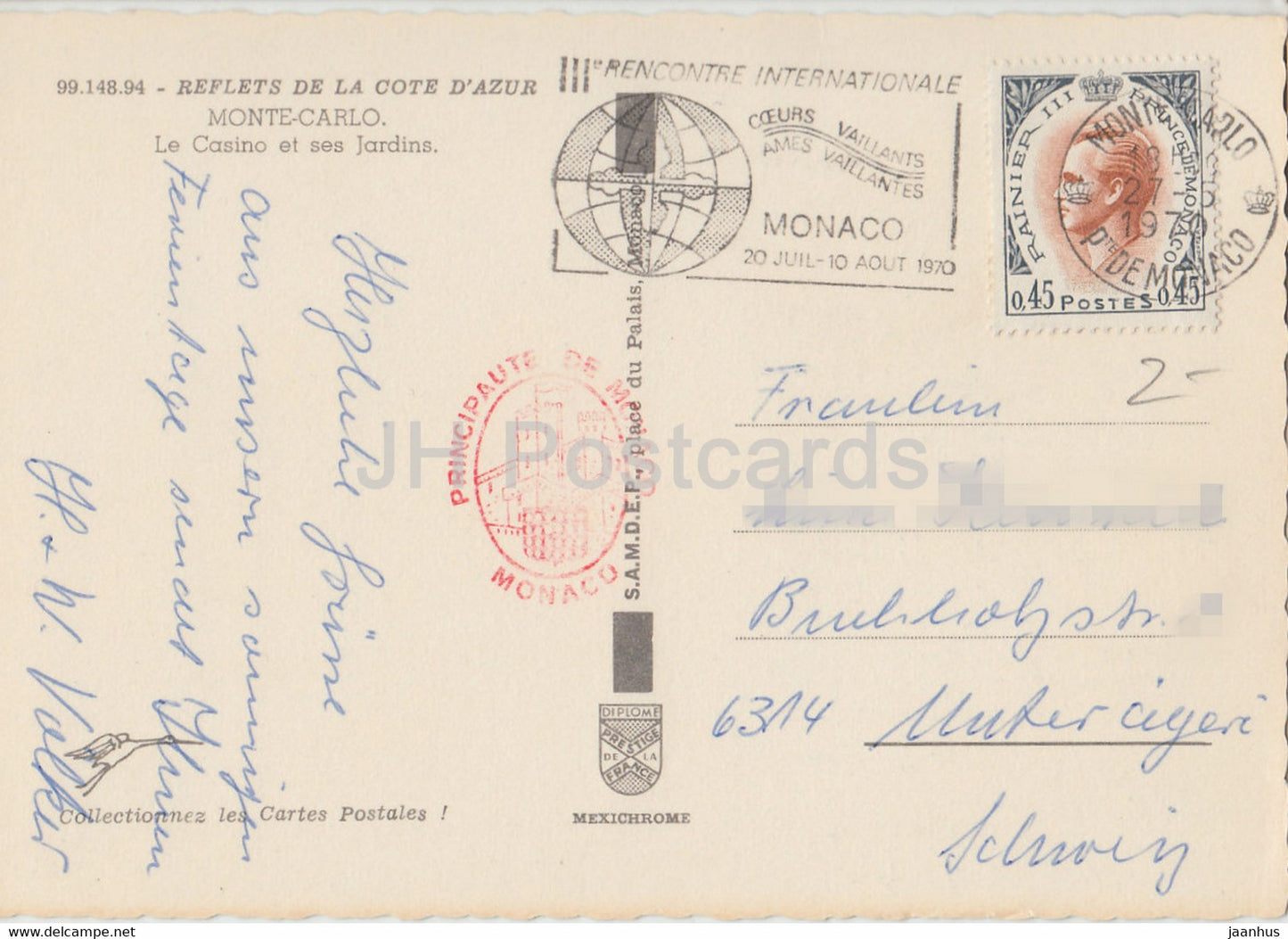 Monte Carlo - Le Casino et ses Jardins - Reflets de la Cote d'Azur - 1970 - Monaco - used