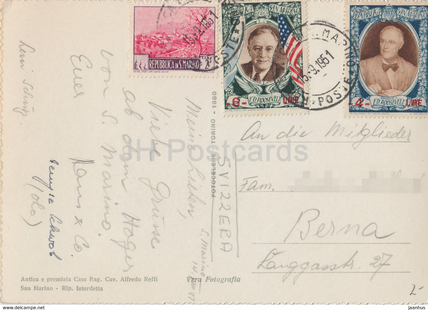 San Marino - Seconda Torre e Mura Castellane - old postcard - 1951 - San Marino - used