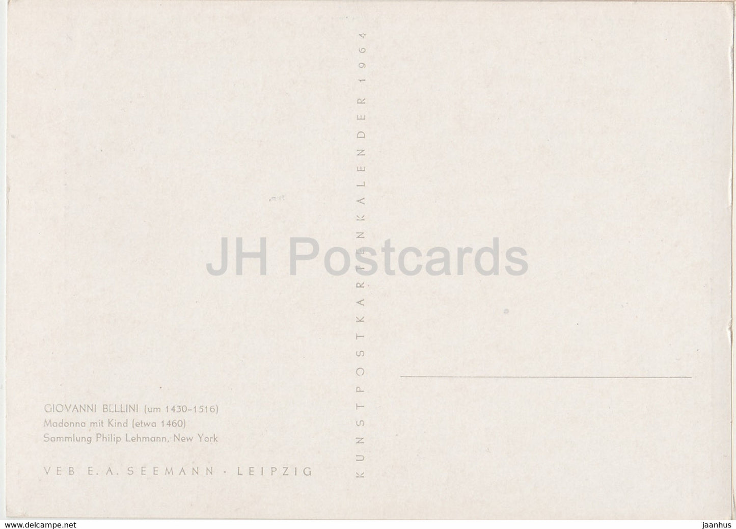 painting by Giovanni Bellini - Madonna mit Kind - Madonna with Child - Italian art - Germany - unused