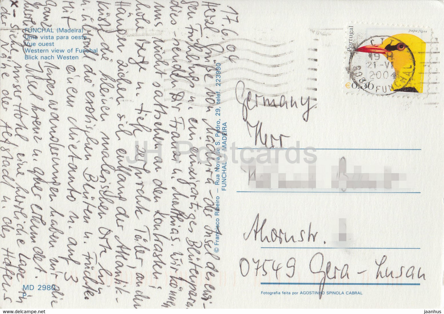 Madère - Funchal - Ume Vista para oeste - Vue ouest de Funchal - 2004 - Portugal - occasion
