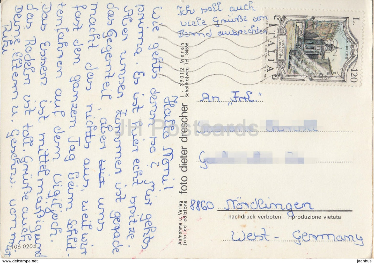 Schigebiet Vigiljoch - Lana bei Meran - Zona Sci S. Vigilo - Italy - 1980 - used