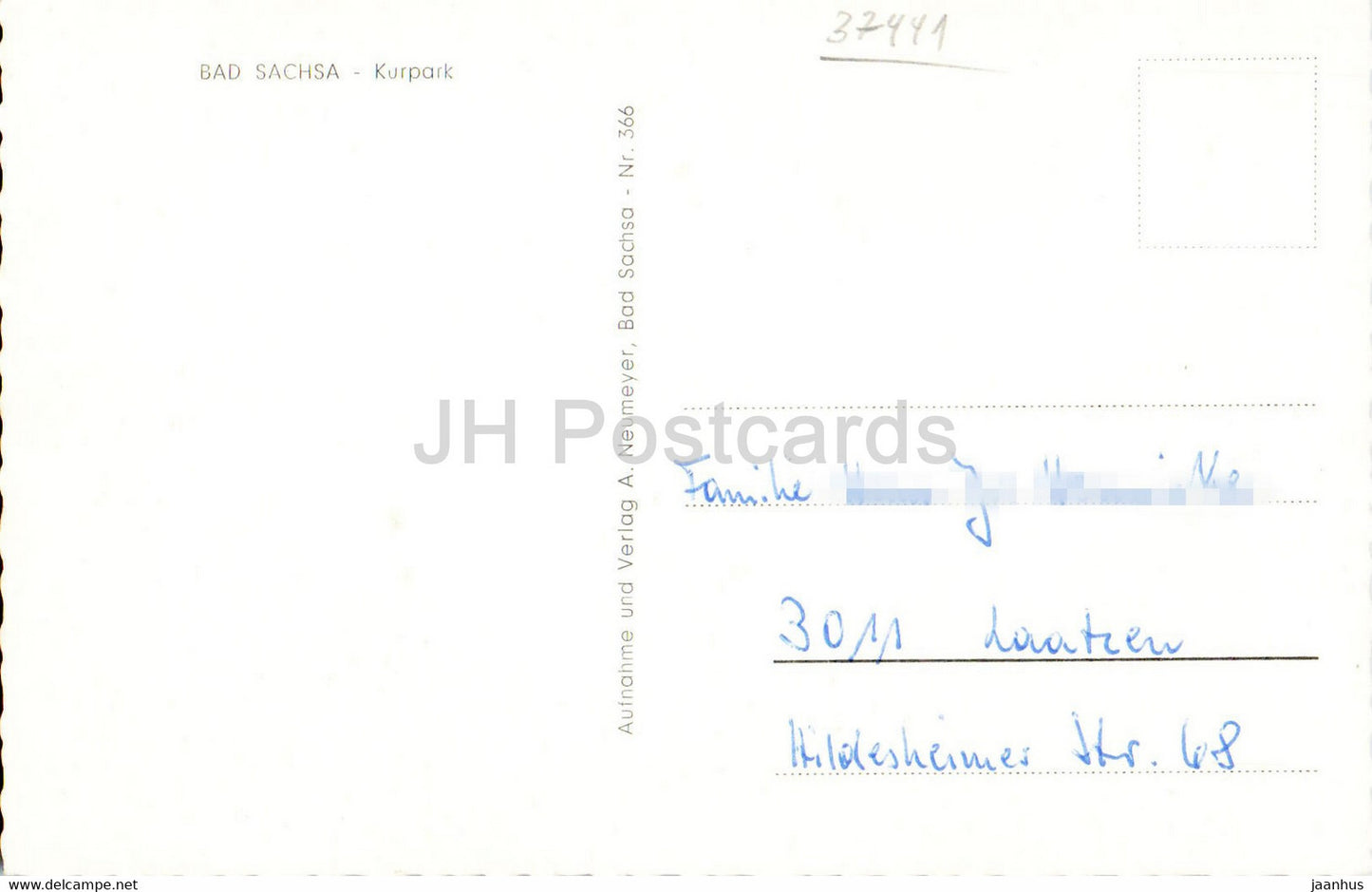 Bad Sachsa - Kurpark - carte postale ancienne - Allemagne - occasion