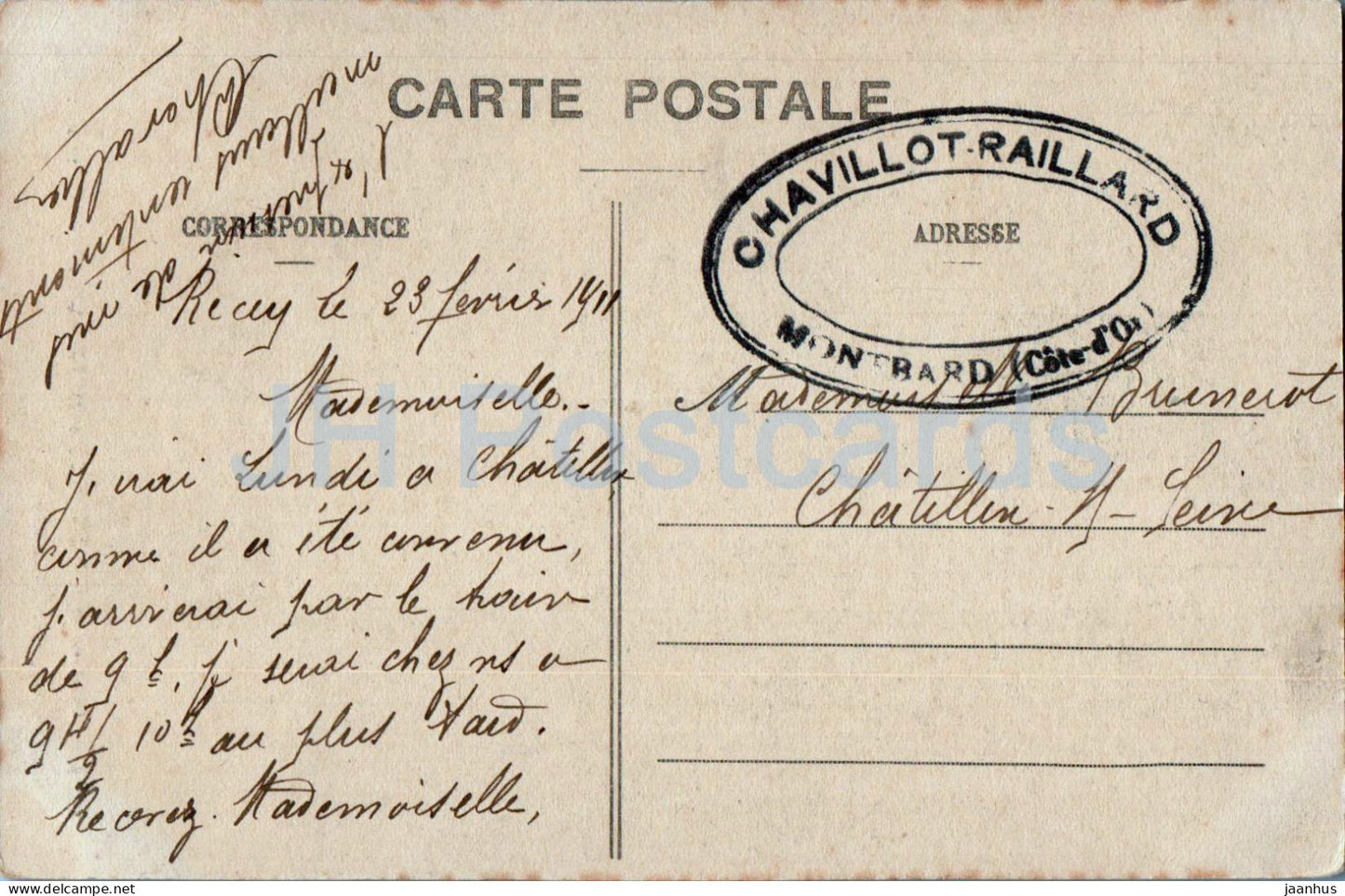 Environs de Chatillon sur Seine - Source pétrifiante d'Etuf - 33 - carte postale ancienne - 1911 - France - oblitéré