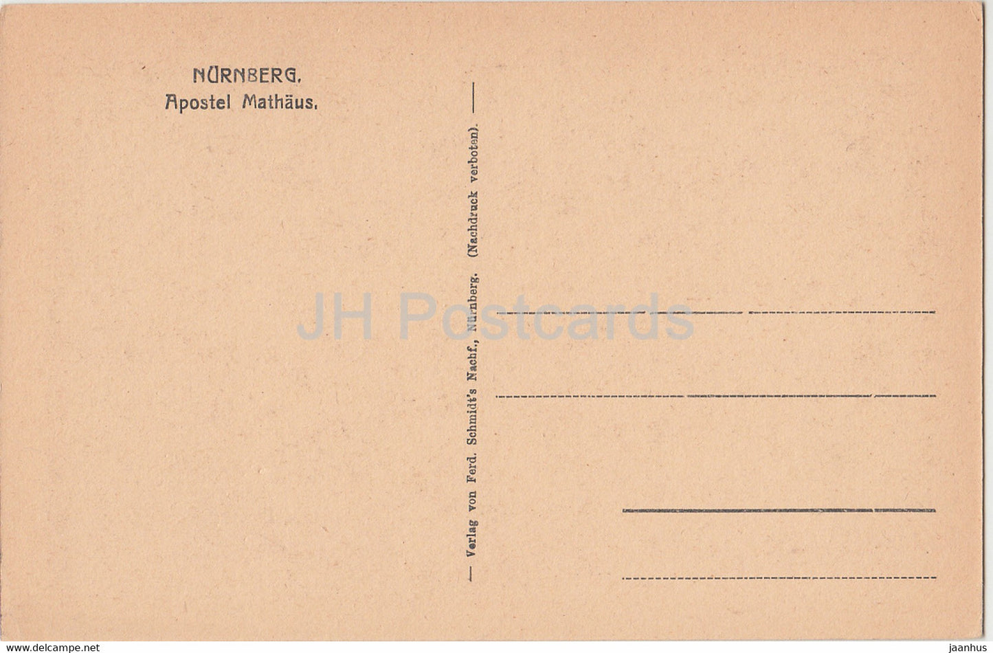 Nürnberg - Apostel Mathaus - alte Postkarte - Deutschland - unbenutzt