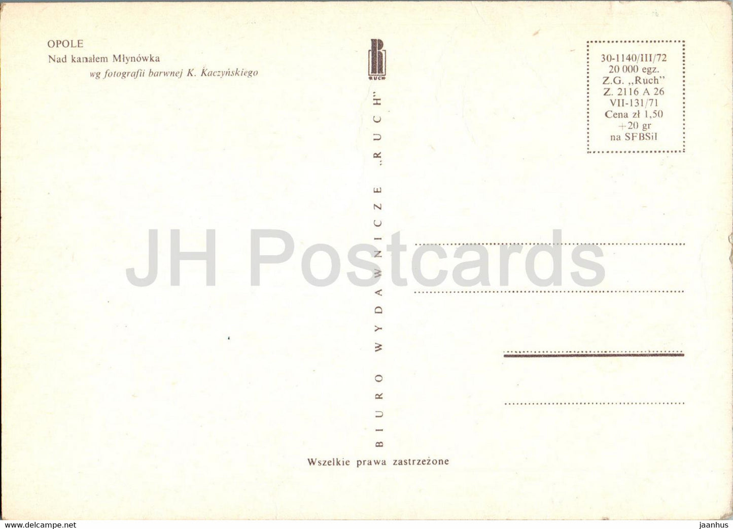 Opole - Nad kanalem Mlynowka - canal - Poland - unused