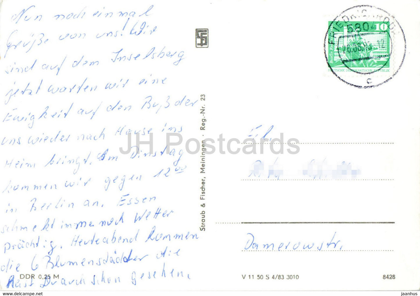Gruss vom Grossen Inselsberg - Thur Wald - 1983 - Germany DDR - used
