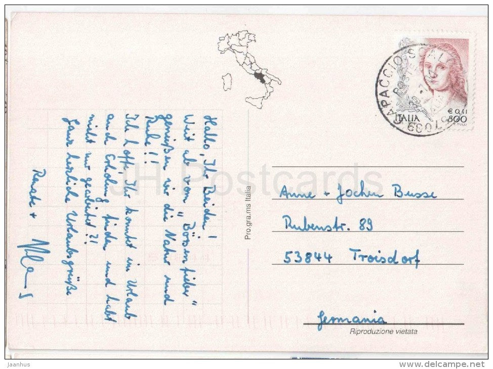 Saluti da Capaccio Scalo - Salerno - Campania - ROM 180/374 - Italia - Italy - sent from Italy Capaccio to Germany - JH Postcards