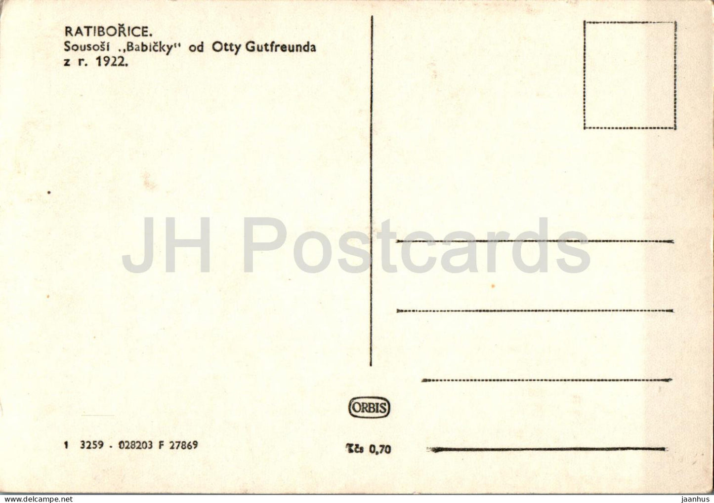 Ratiborice - Sousosi Babicky od Otty Gutfreunda - Czech Repubic - Czechoslovakia - unused