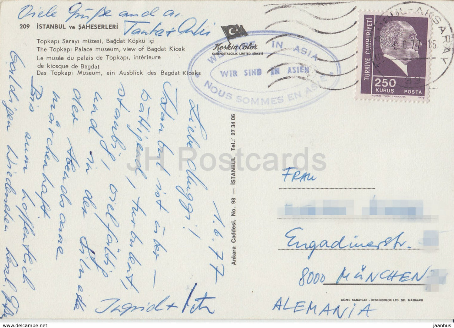 Istanbul - The Topkapi Palace Museum - View of Bagdat Kiosk - 1977 - Turkey - used