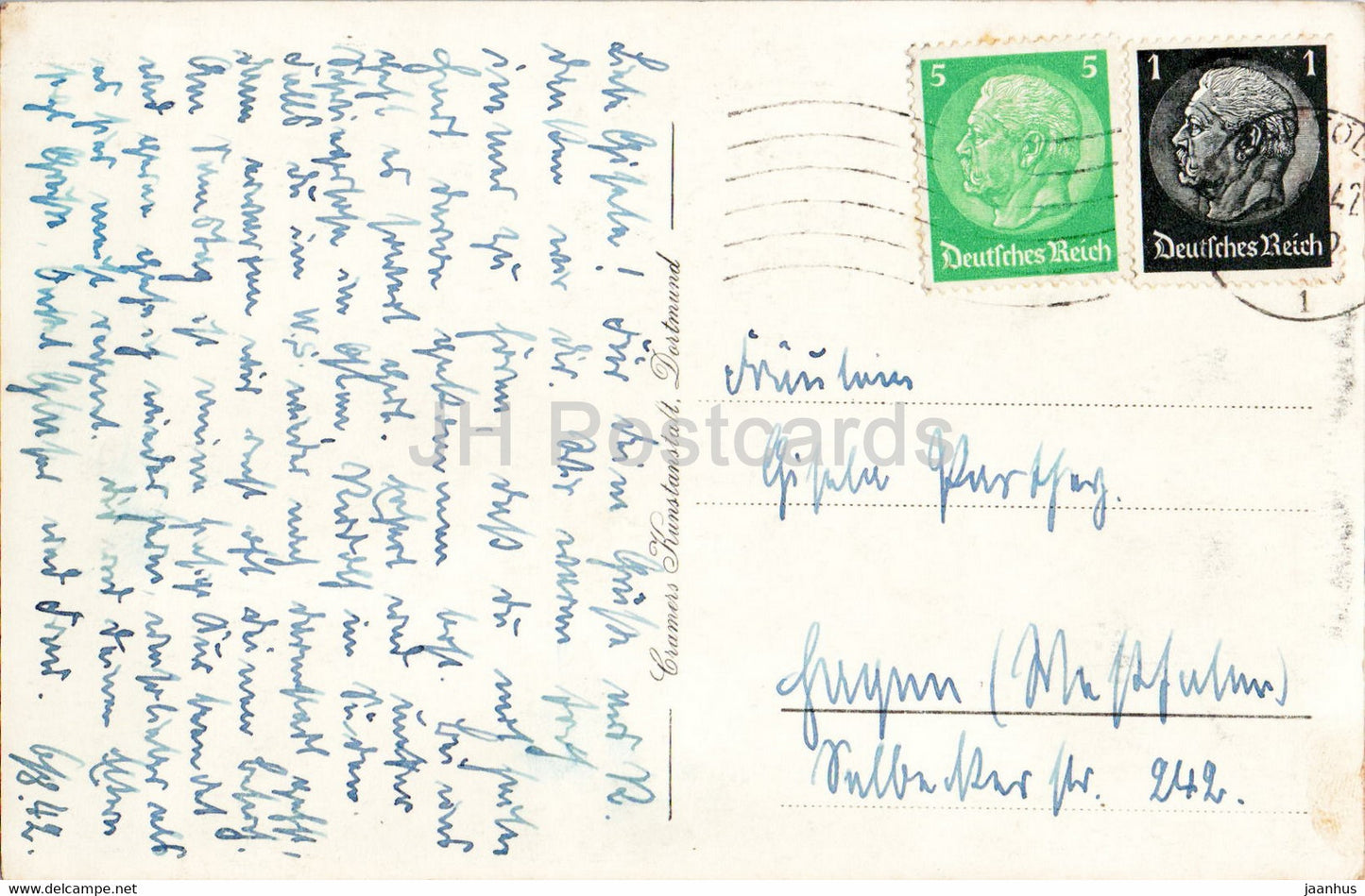 Bad Tolz gegen die Tiroler Berge - carte postale ancienne - 1942 - Allemagne - utilisé