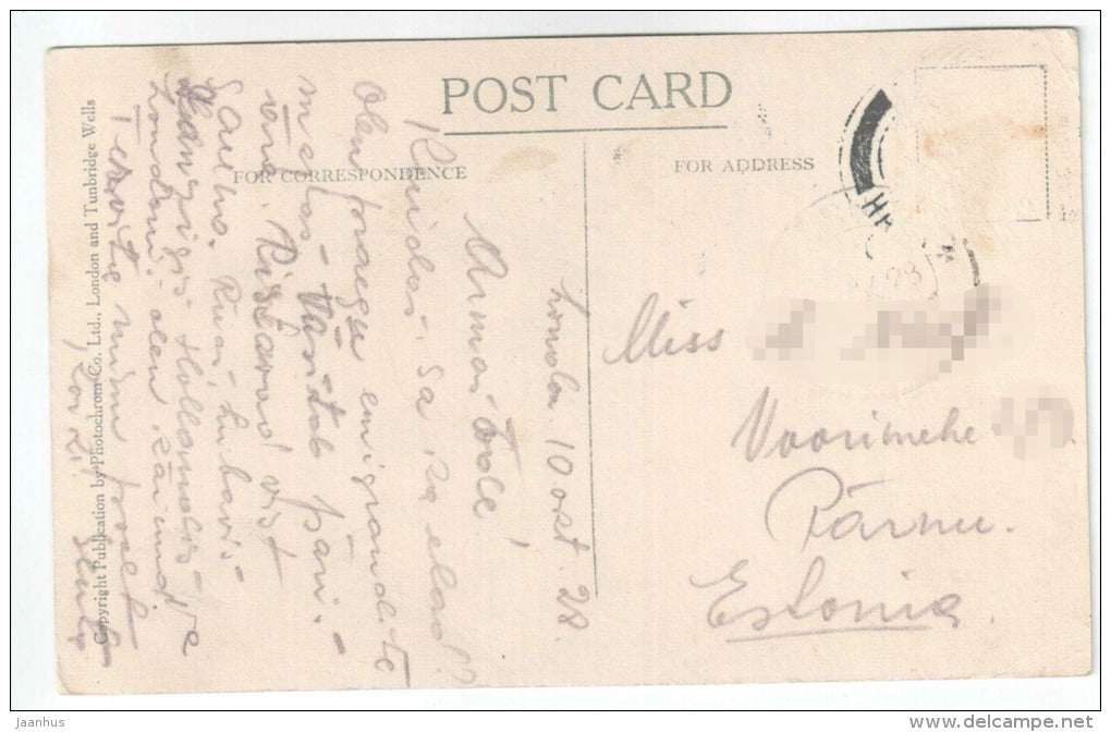 Cheapside and Mansion House - bus - London - England - UK - 58734 - old postcard - sent to Estonia 1928 - used - JH Postcards