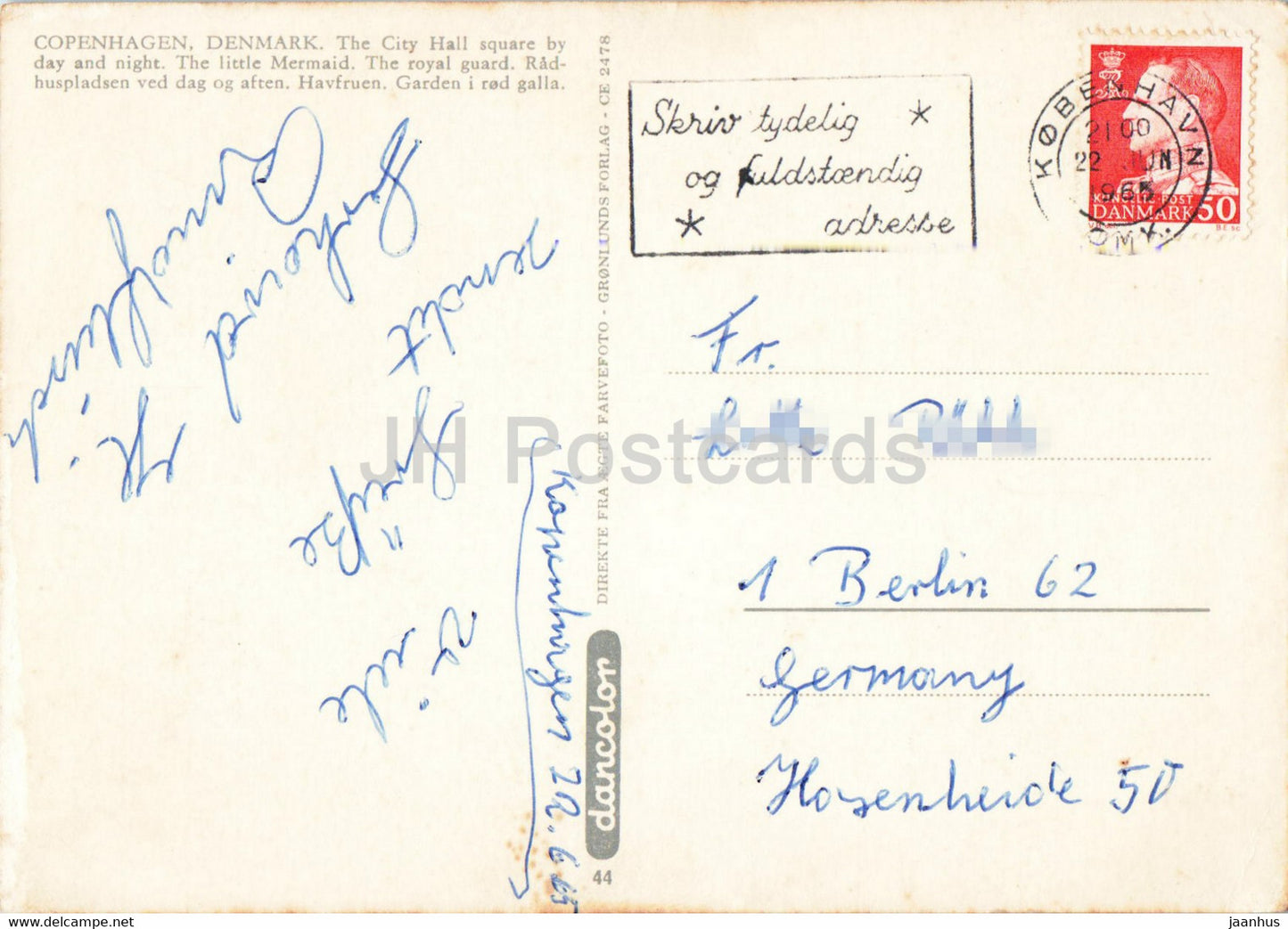 Kopenhagen – Die kleine Meerjungfrau – Wache – Rathaus – Multiview – 1965 – Dänemark – gebraucht
