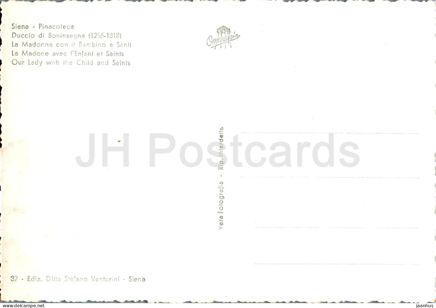 Siena - Pinacoteca - Duccio di Boninsegna - La Madonna - Unsere Liebe Frau mit dem Kind und den Heiligen - 32 - Italien - unbenutzt
