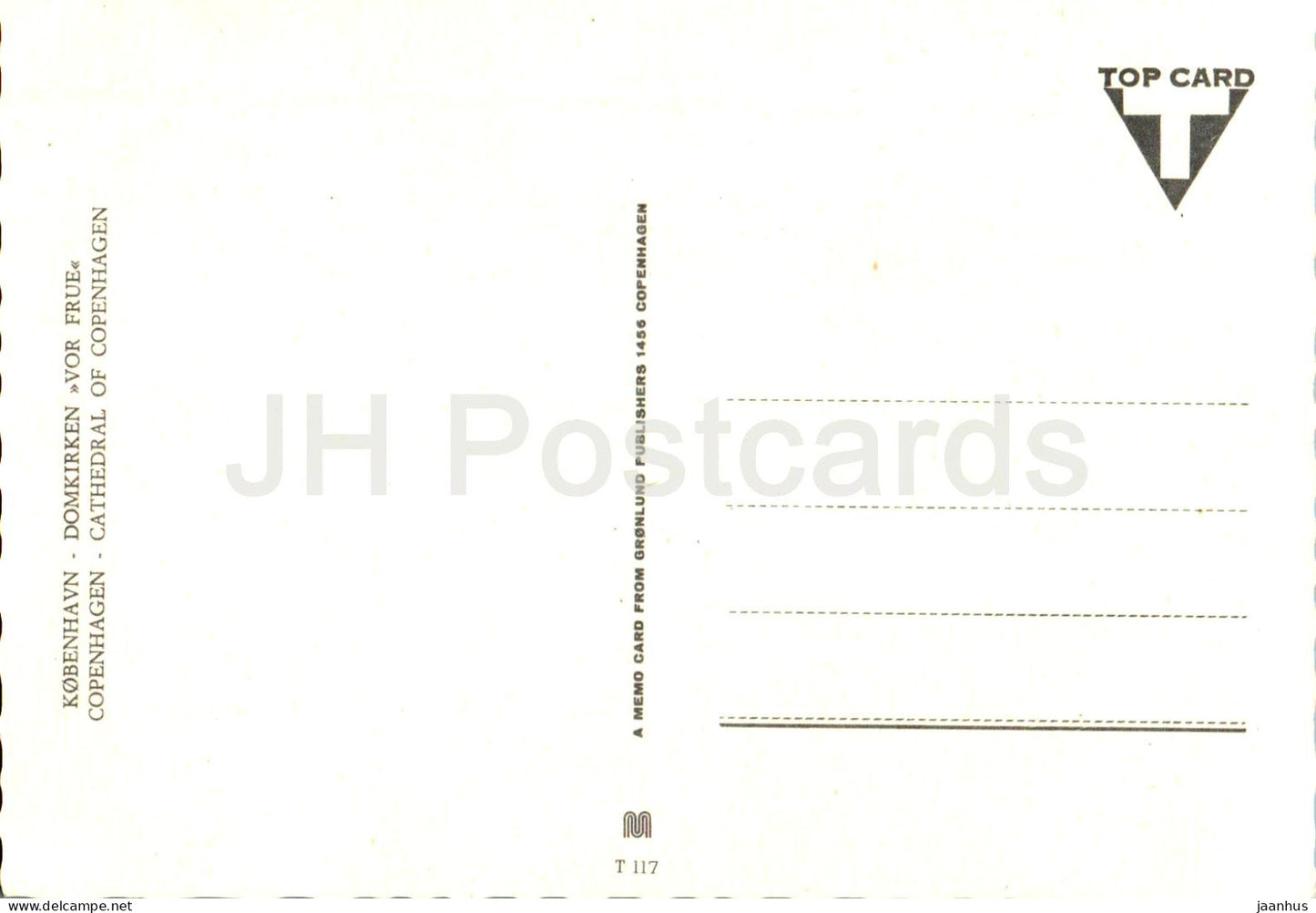 Copenhagen - Kobenhavn - Domkirken Vor Frue - Cathedral of Copenhagen - T 117 - Denmark - unused