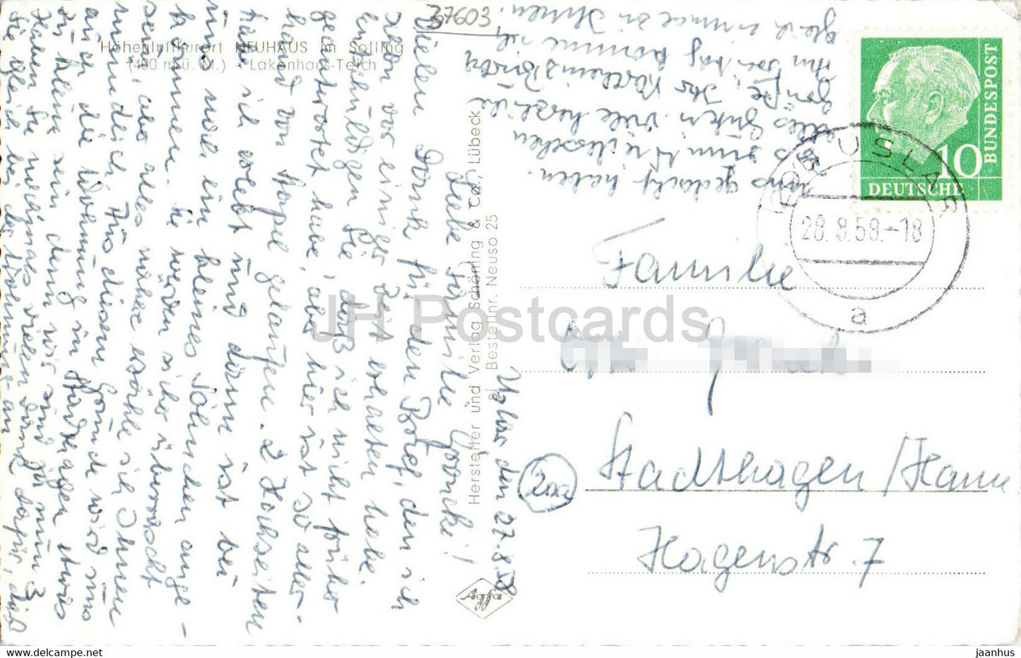 Neuhaus im Solling - Lakenhaus Teich - alte Postkarte - 1958 - Deutschland - gebraucht