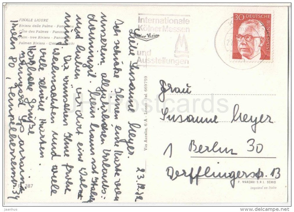 panorama - beach - spiaggia - Finale Ligure - Riviera Delle Palme - Liguria - F 387 - Italia - Italy - used - JH Postcards