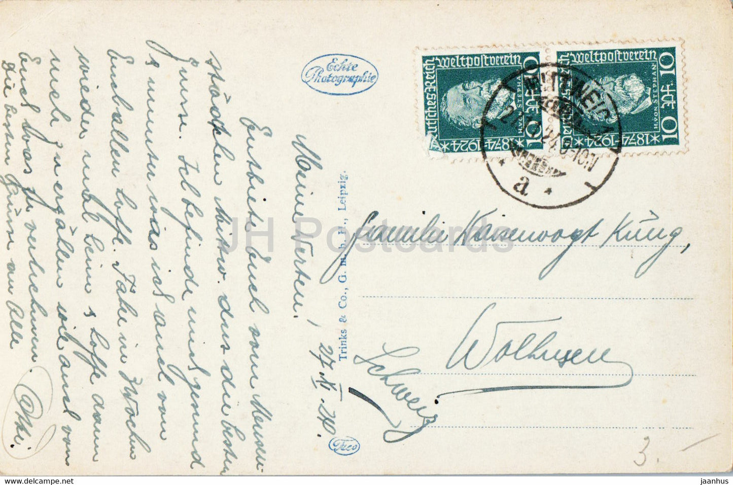 Mittweida - Dreiwerden - Zschopautal - Freyers Blick - alte Postkarte - 1924 - Deutschland - gebraucht