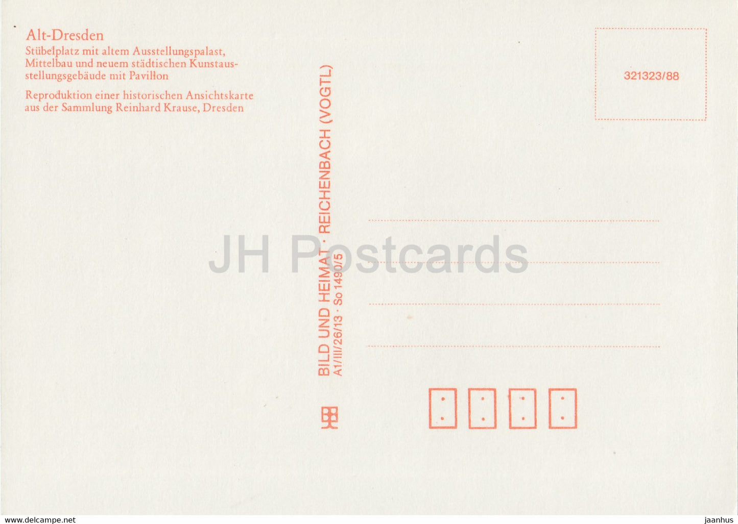 Dresden - Stubelplatz mit altem Austellungspalast - Reproduktion - Historische Ansichten - DDR Germany - unused