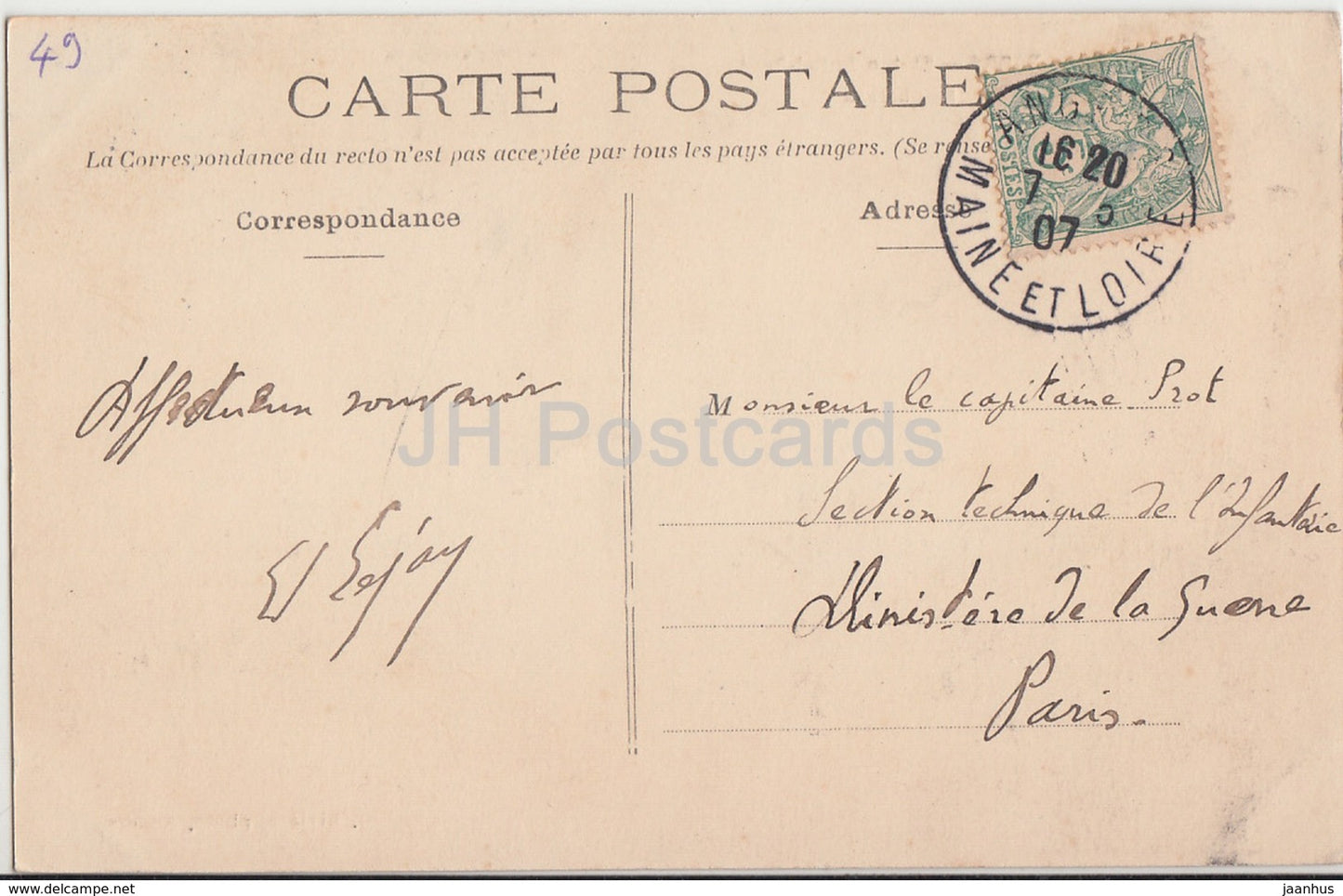 Angers - Statue du Roi Rene - Le Chateau - castle - 6 - 1907 - old postcard - France - used