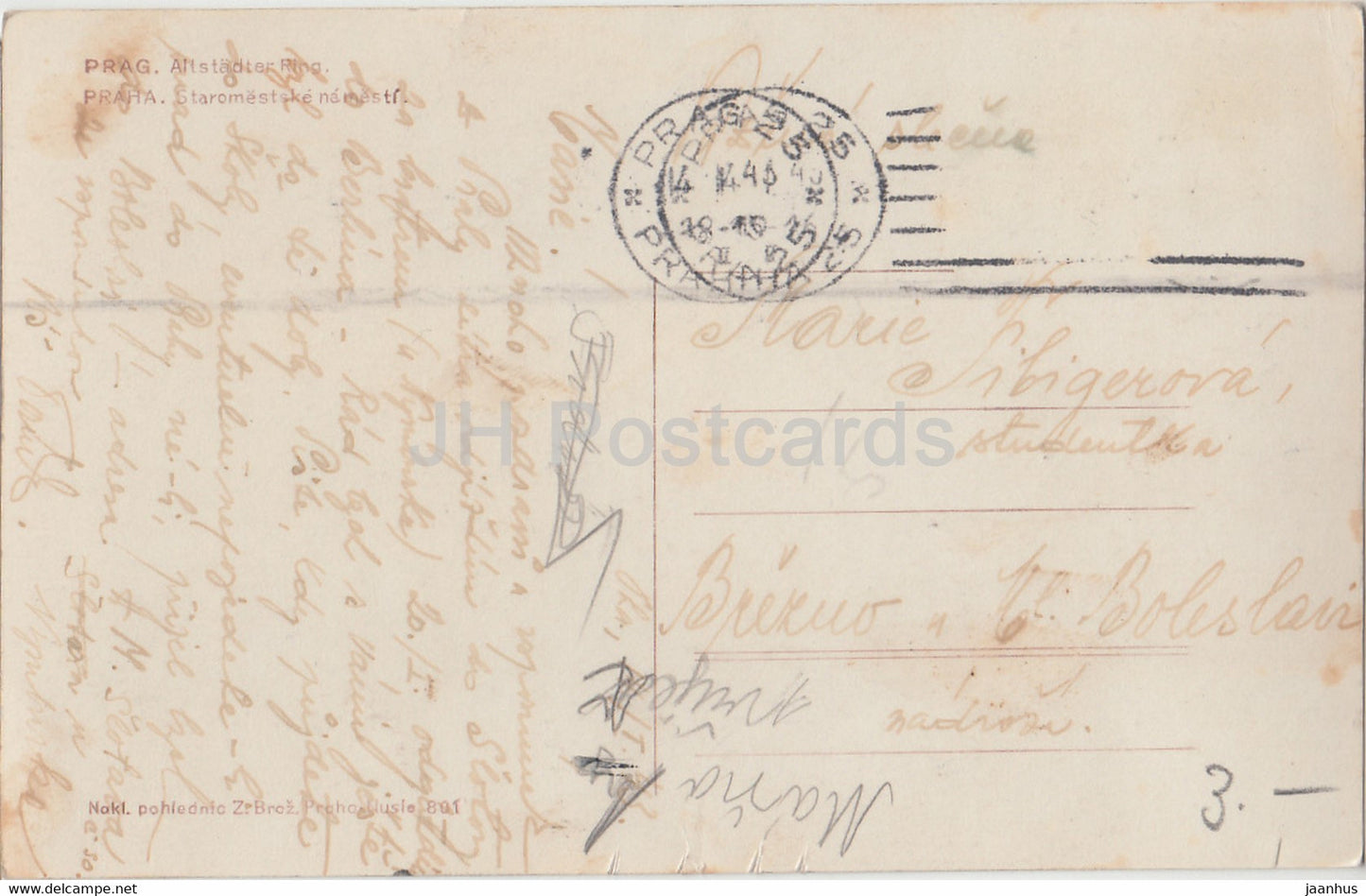 Praha - Prague - Staromestske namesti - Altstadter Ring - 135 - old postcard - 1943 - Czech Republic - used