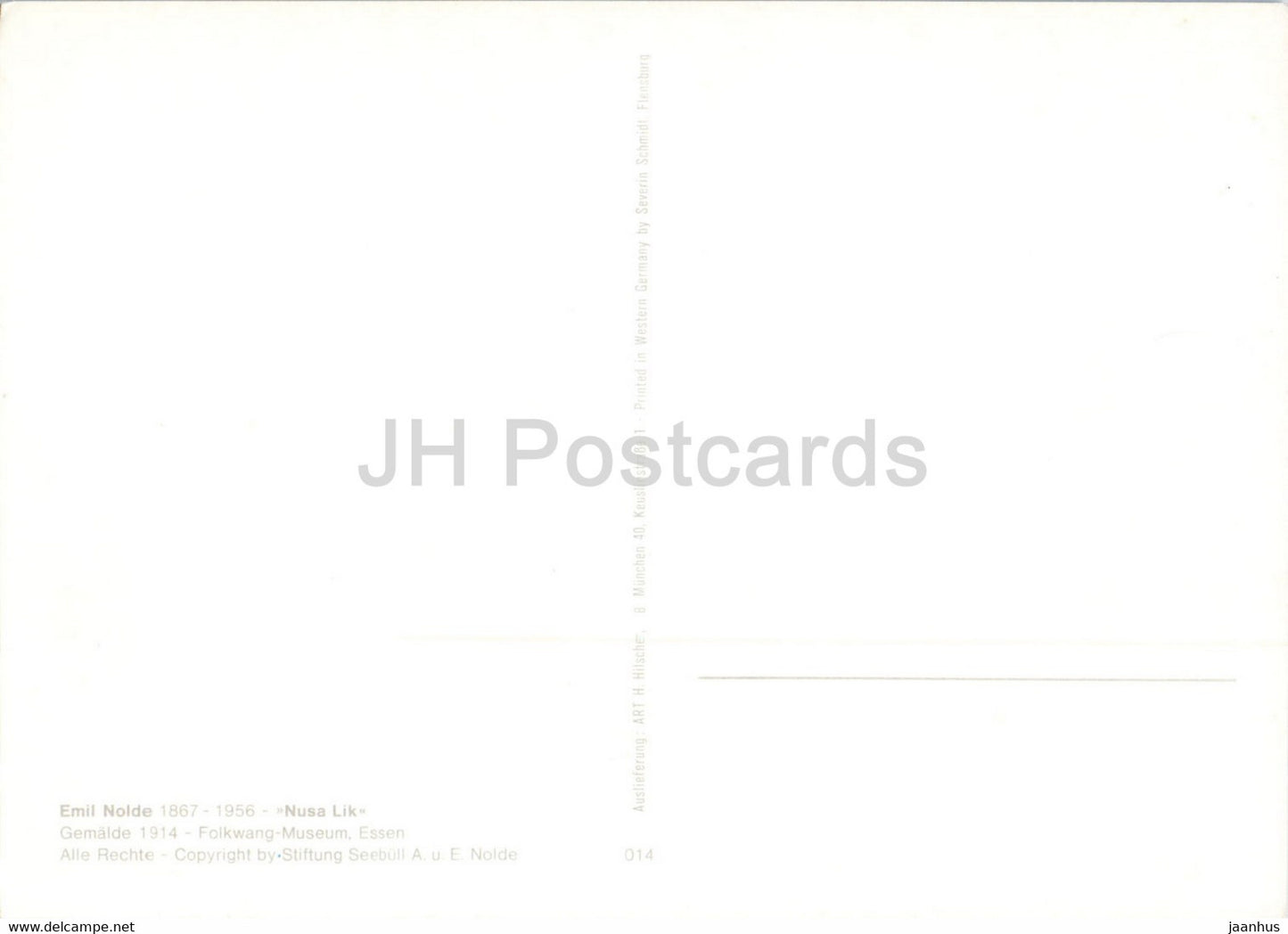 painting by Emil Nolde - Nusa Lik - German art - Germany - unused