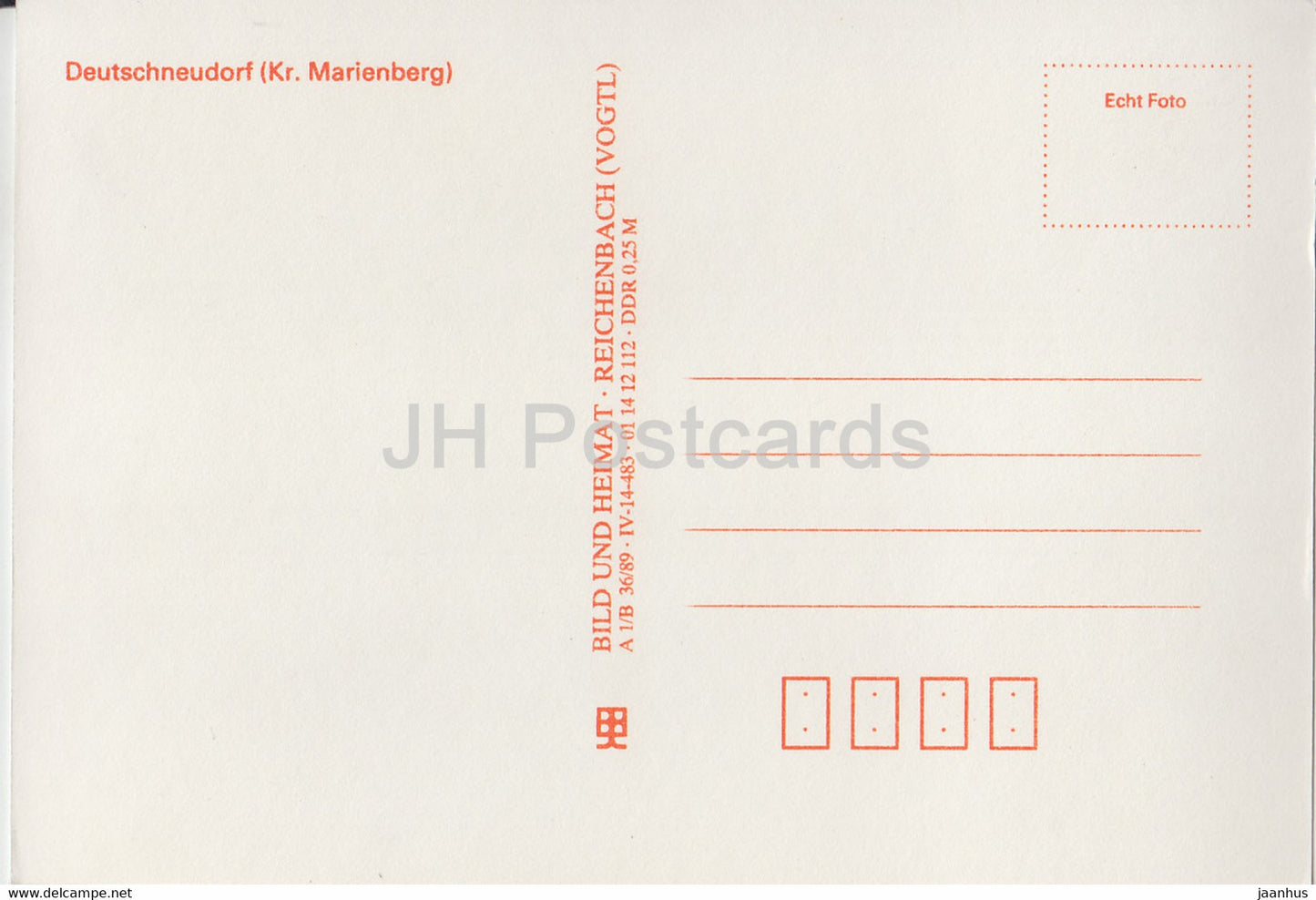 Deutschneudorf - Kr Marienberg - Germany DDR - unused