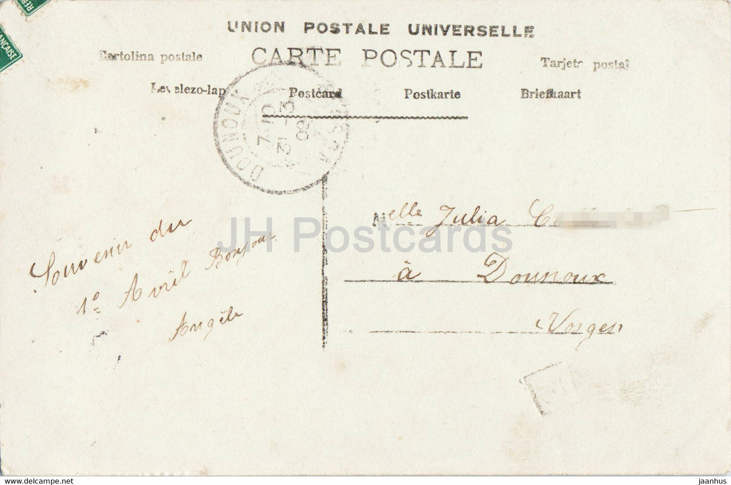 Carte de voeux - Mon petit coeur tout à vous - fille - LOTUS - 554 - carte postale ancienne - 1909 - France - occasion