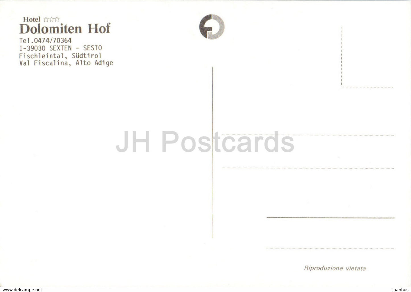 Hotel Dolomiten Hof - Sexten - Sesto - Italy - unused