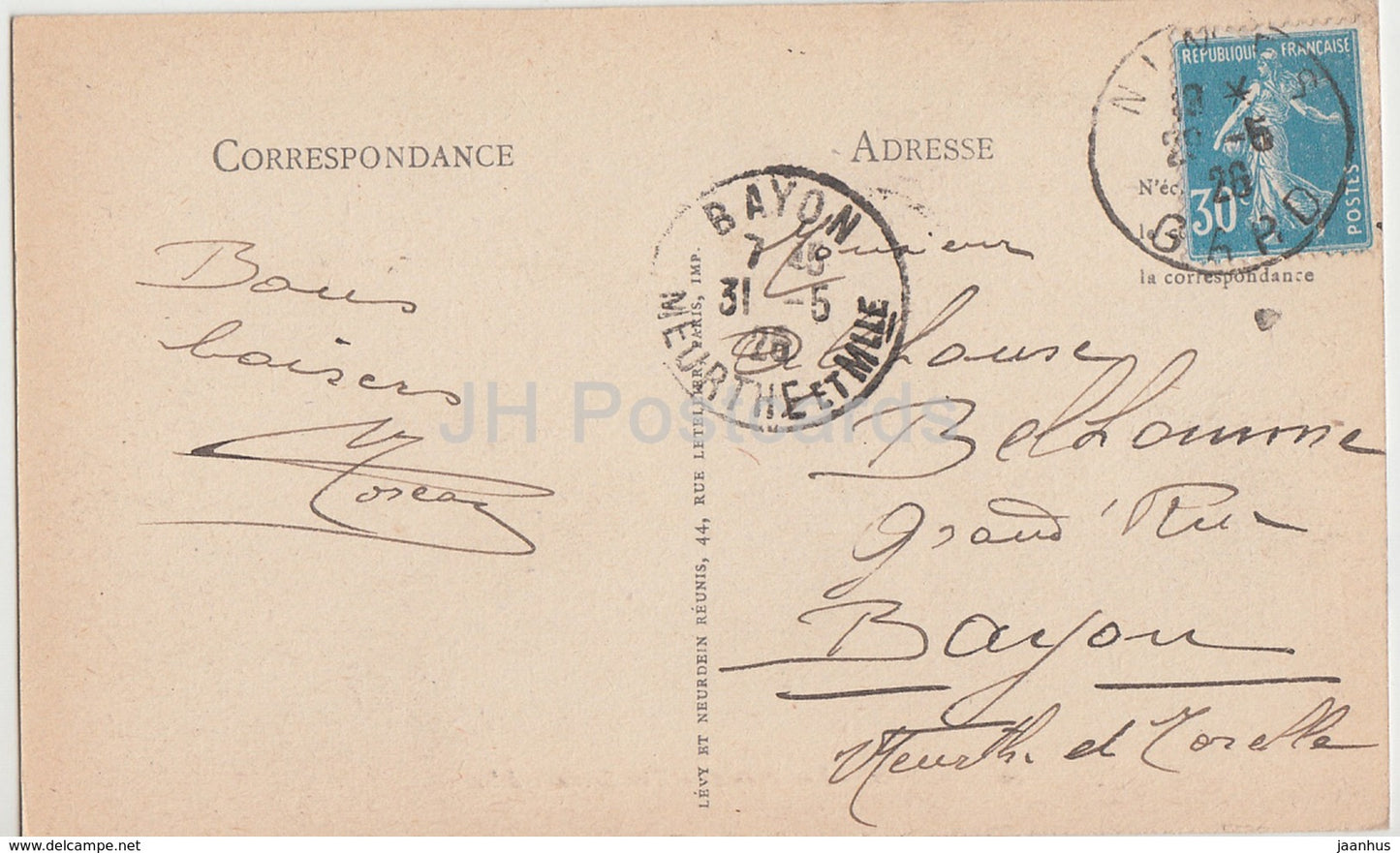 Nimes - Les Arenes - 10 - 1926 - old postcard - France - used