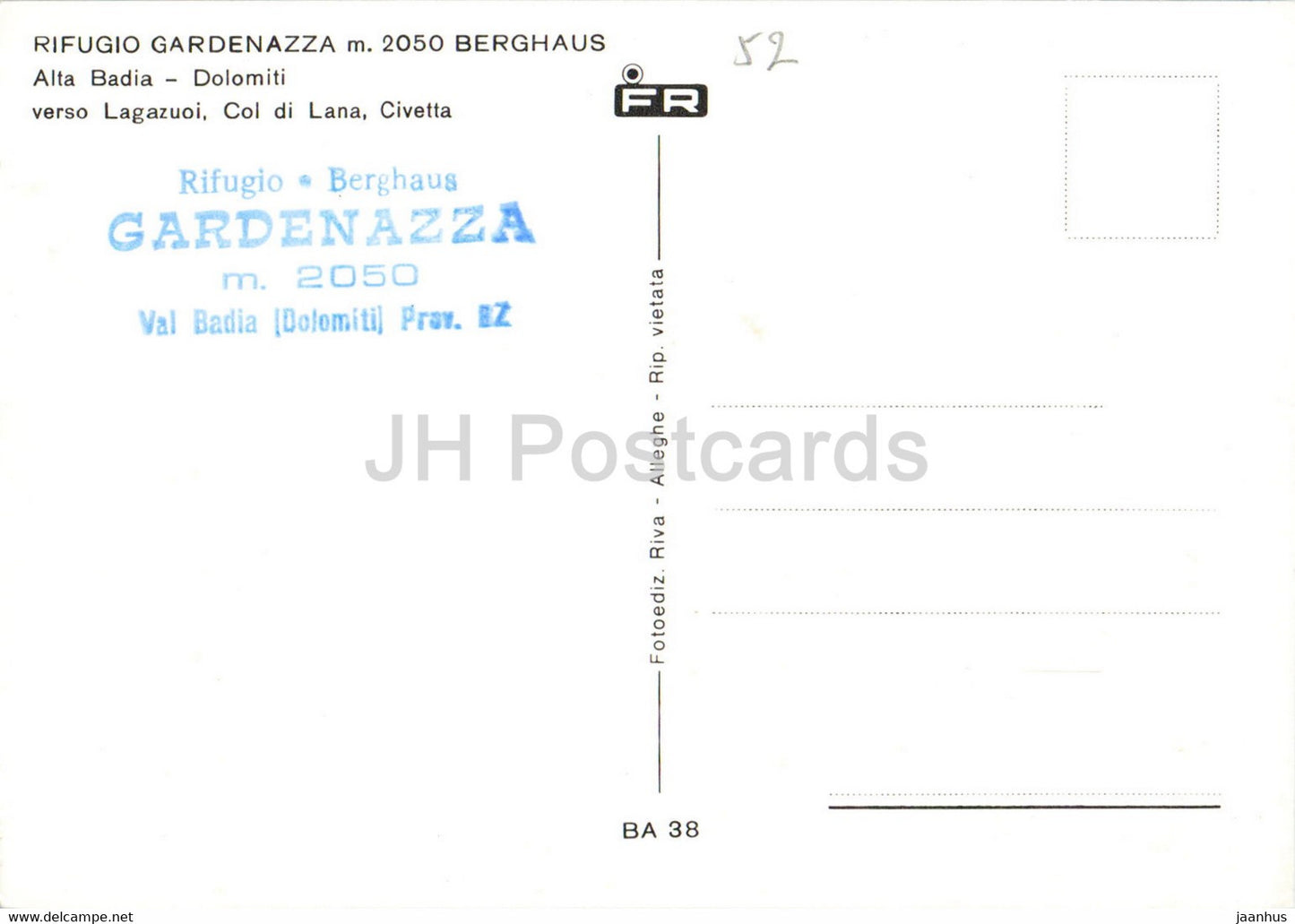 Rifugio Gardenazza 2050 m - Berghaus - Alta Badia - Italy - unused