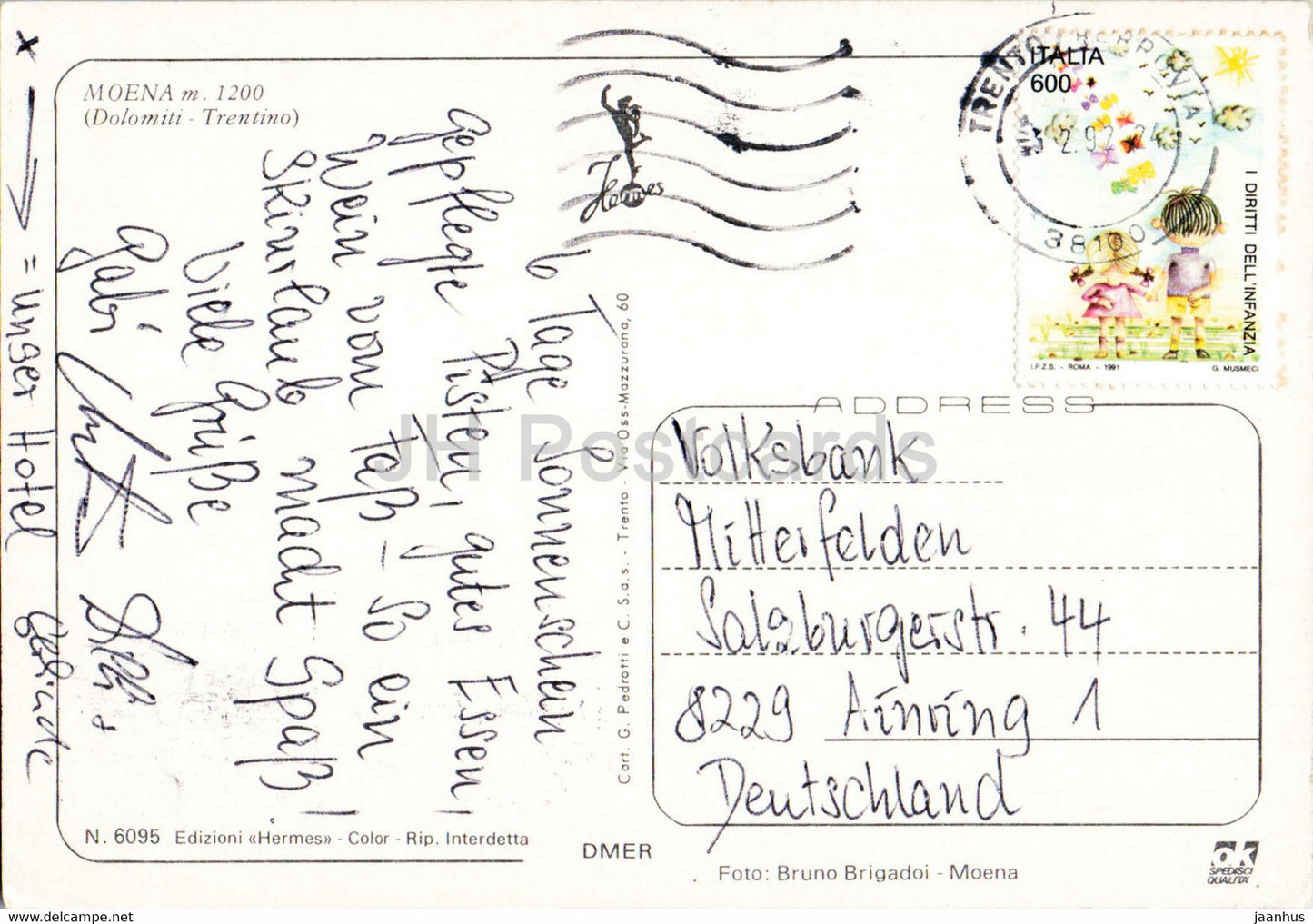 Moena 1200 m - Dolomiti - Trentino - 1992 - Italy - used