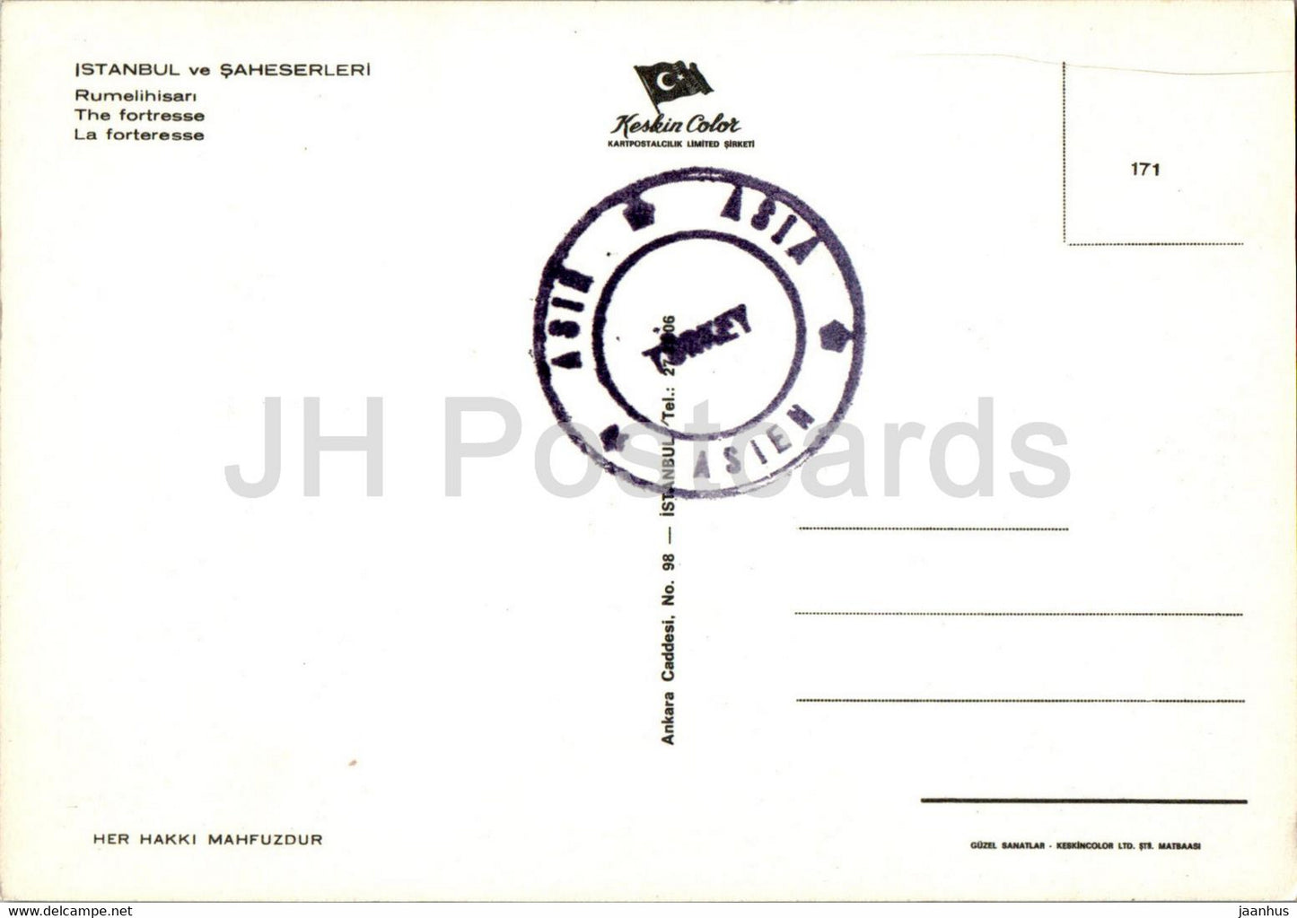 Istanbul - Rumelihisari - Festung - Asien - 171 - Türkei - unbenutzt