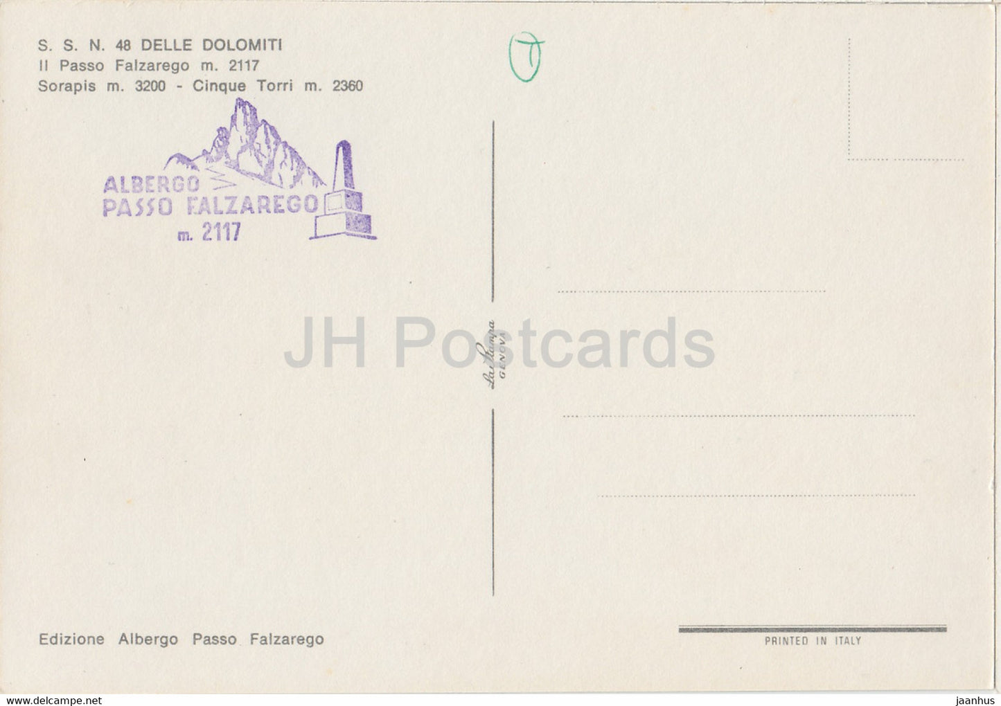Delle Dolomiti - Il Passo Falzarego 2117 m - Sorrapis - Cinque Torri - Italie - inutilisé