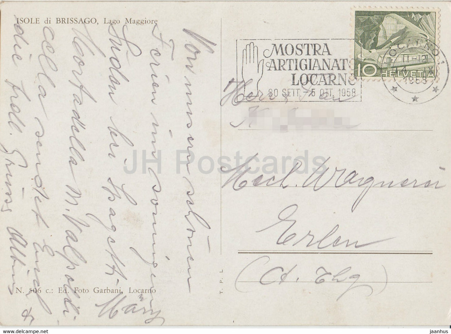 Isole di Brissago - Lago Maggiore - 1958 - Switzerland – used