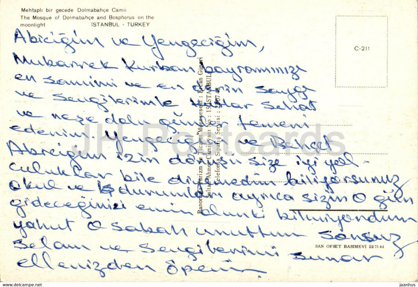 Istanbul - The Mosque of Dolmabahce and Bosphorus on the Moonlight - Turkey - used