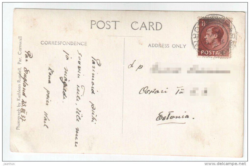 Par Beach 34 - England - UK - old postcard - sent to Estonia 1937 - used - JH Postcards