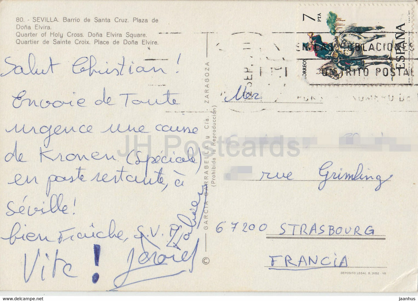 Sevilla - Barrio de Santa Cruz - Plaza de dona Elvira - Quarter of Holy Cross - Dona Elvira Square - 80 - Spain - used