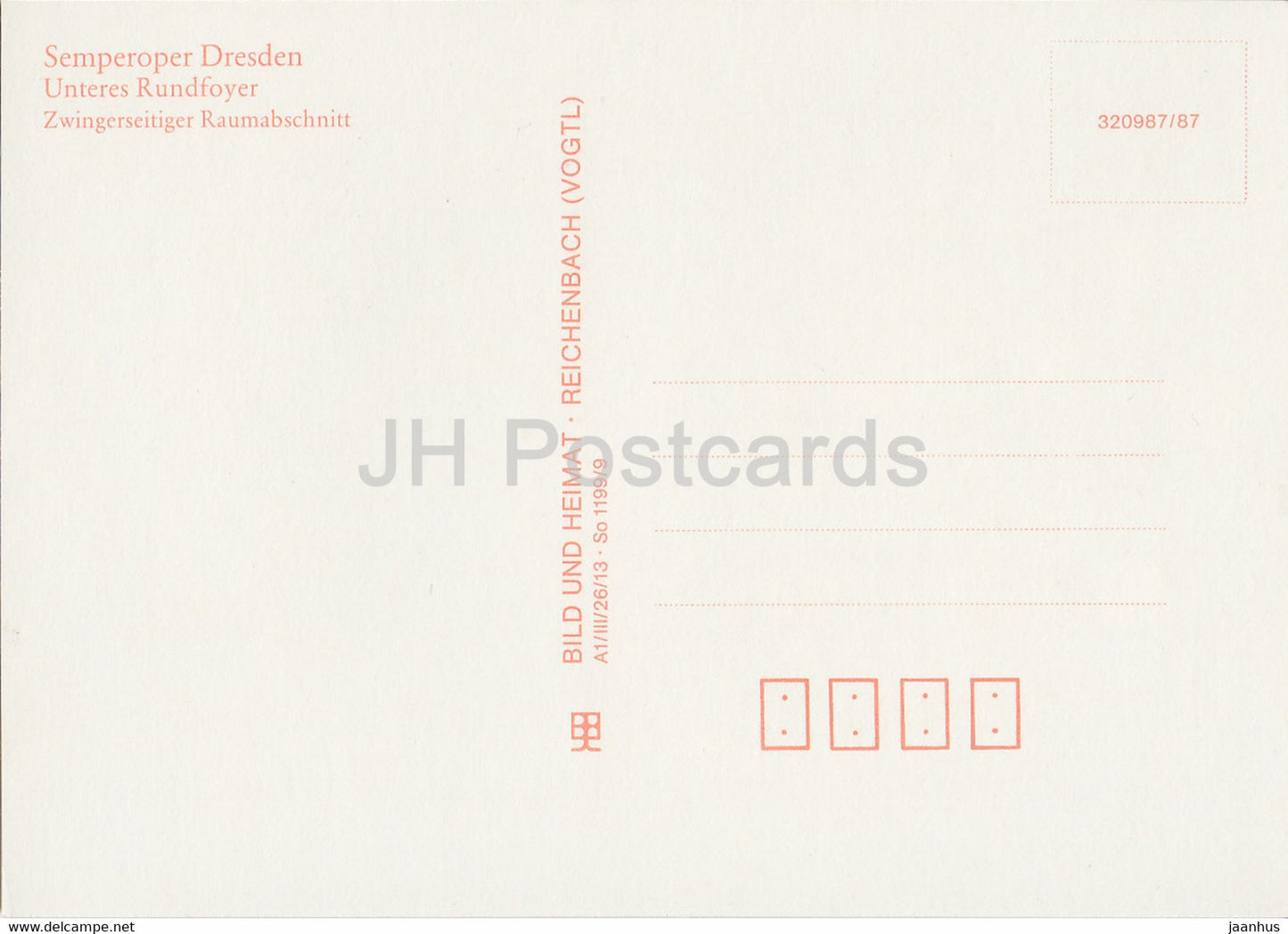 Semperoper Dresden - Unteres Rundfoyer - Zwingerseitiger Raumabschnitt - Opéra de Dresde - DDR Allemagne - inutilisé