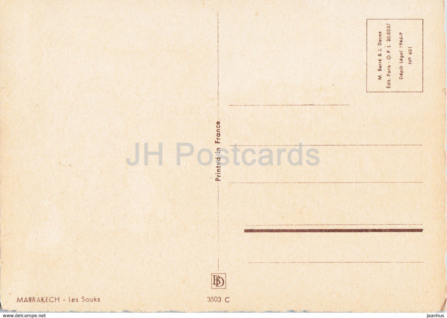 Marrakech - Marrakech - Les Souks - illustration de Henri Noizeux - Maroc - inutilisé
