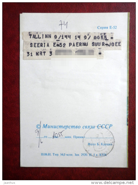 telegram- white roses - flowers 1 - 1981 - Russia USSR - used - JH Postcards