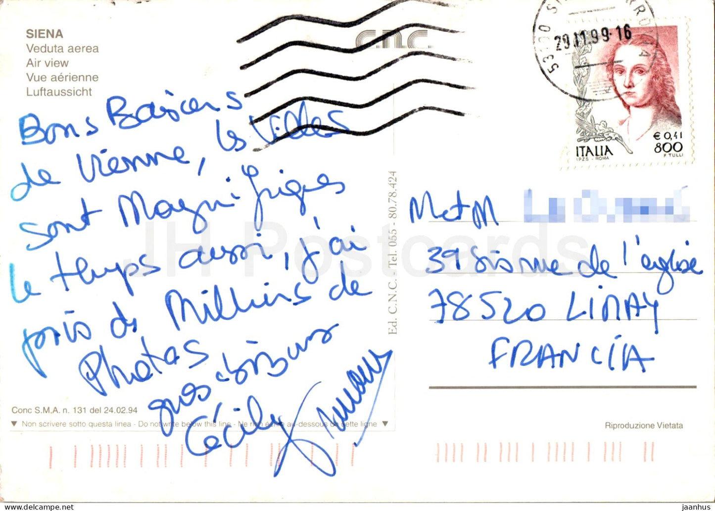 Sienne - Veduta aerea - vue aérienne - 1999 - Italie - occasion
