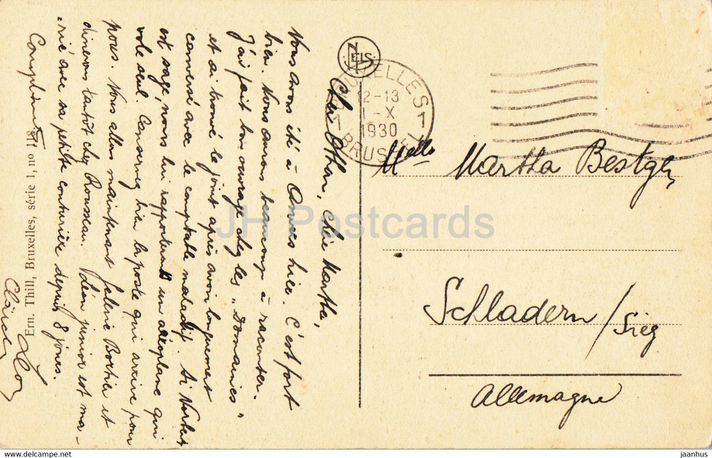 Bruxelles - Brussels - Manneken Pis - old postcard - 1930 - Belgium - used