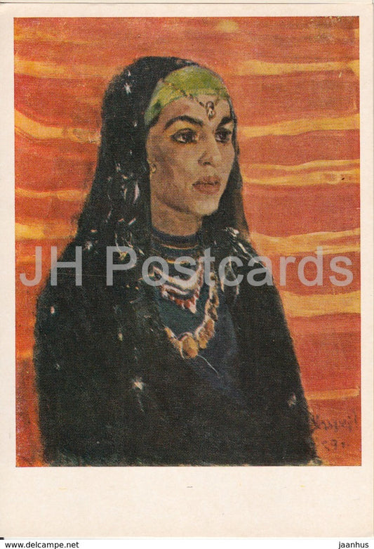 painting by K . Shayakhmetov - Egyptian Dancer - Kazakhstan art - 1974 - Russia USSR - unused