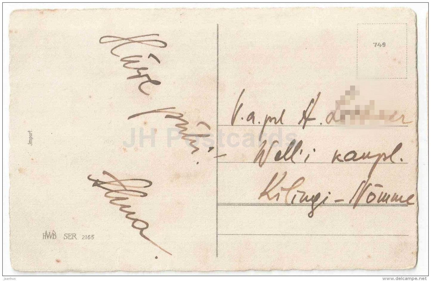 illustration by C. Klein - HWB SER 2165 - circulated in Estonia in 1920s - JH Postcards