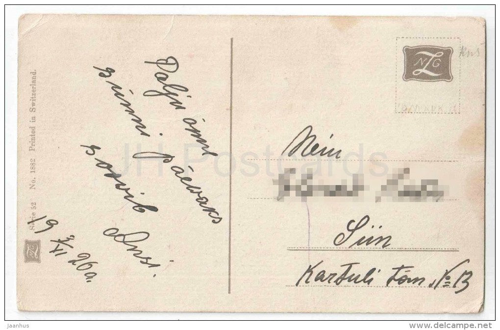 photograph - lake - nature - NZG Serie 52 No 1882 - circulated in Estonia 1926 - JH Postcards